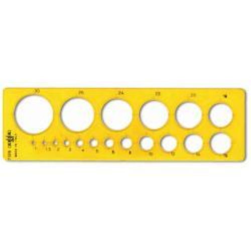 ARDA MASCHERA CERCHI 1/30 mm IN PLASTICA 58X193 mm ARANCIO CONF 10 Pz.